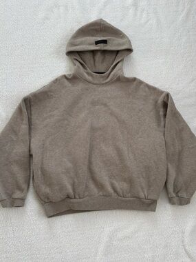 Fear of God Essentials Hoodie Oatmeal Taupe M Oversized Authentic